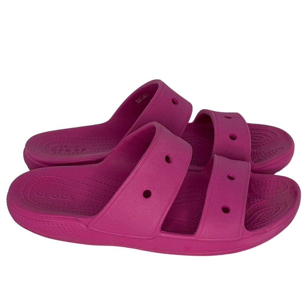 Crocs Classic Sandals Hot Pink Men's 8 Women's 10 Two Strap Unisex